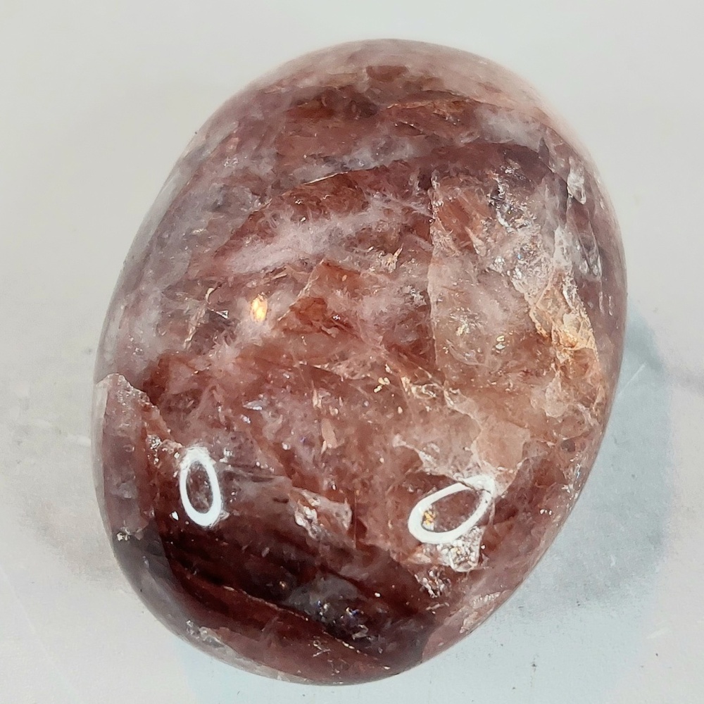 Hematoid Quartz Palm Stone | Focus • Grounding • Emotional Balance
